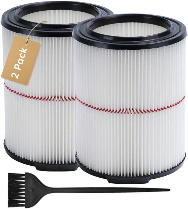 Replacement Filter for Craftsman 9-38754 CMXZVBE38754 Red Stripe General Purpose Wet Dry Vac, Compatible with Craftsman 5/6/8/9/12/14/16/20 Gallon Vacuum, 2 Pack