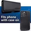 DeBin Cell Phone Belt Case Compatible with Samsung Galaxy Ultra Models (S25 S24 S23 S22 S21), A54/A53/A25/A15, Premium Leather, Magnetic Flap Holster & ID Card Pouch Holder, Black