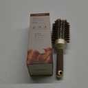 AIMIKE Round Hair Brush, Nano Thermal Ceramic & Ionic Tech, 2.1 Inch Barrel with Boar Bristles for Enhanced Texture, Golden, Hair Drying, Styling, Curling and Shine + 4 Free Clips