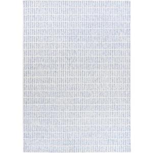 Hand-Tufted 100% Wool Area Rug Unique Modern Geometric Grid Pattern, Soft Plush Textured Carpet for Living Room, Bedroom, Dining Room & Entryway (Blue, 120 In x 96 In)