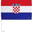 Croatia Flag World Cup 2022 Croatian Car Flags Bandera Para Carros De Auto Decorations Small Banner For Window Clip Pole Accessories FIFA Sports Fans Outdoor Game Football Soccer Gifts Made In USA