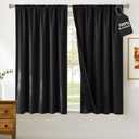 NICETOWN Black Out Curtains 54 inch Long, Rod Pocket 100% Blackout Curtains Thermal Drapes Solid Window Treatments for Bedroom, W52 x L54, 2 Panels