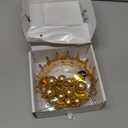 AMZVALU Crown Cake Topper, Gold Happy Birthday Cake Toppers Crown Balls Candles Butterflies, Corona Para Pastel, Cake Decorations for Women Princess Queen Wedding Party Decorations (Gold, White)