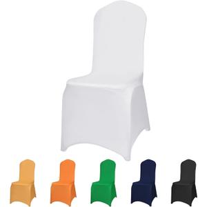Banquet Chair Covers - 100PCS Upgraded Stretch Dining Chair Covers - Protector for Wedding Holidays Banquet Party Celebration Event Hotel(White)