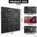 40 PCS 3D Wall Panels Peel and Stick Faux Foam 11.8"*11.8" Black Brick Wallpaper for Walls 3D Wall Tiles Faux Brick Paneling Self-Adhesive Wallpaper for DIY Interior Wall Decor