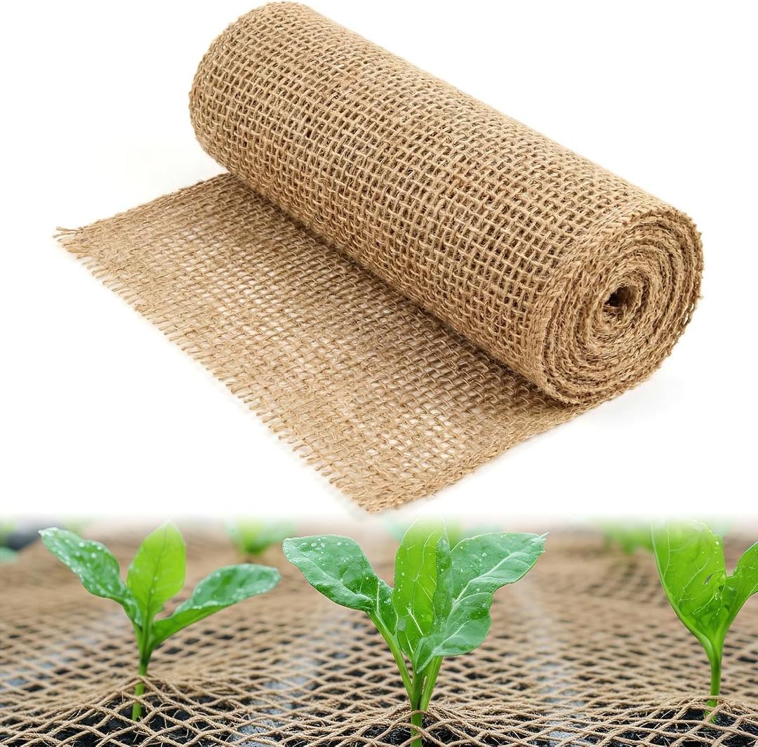 Erosion Control Blankets, 40 Inch x 15 ft, 60 Sq. ft. Coverage, Straw Garden and Landscape Cover, Seed Protector Cover, Jute Erosion Control, Soil Saver Mesh Blanket for Garden Farm