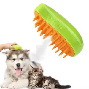 |CAT BRUSHES For Indoor Cats | STEAM Brush For Dogs | Cat Mist Brush | Water Brush For Cats | Peine Para Gatos | Comb Pet Steam Brush For Cat | Spritz Defur Comb For Cats | Mist Cat Brush | (Green)