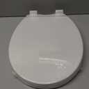 Round Toilet Seat Soft Close 16.5'',Standard Universal Toilet Lid Round with PP Material Safe,Easy to Clean and Install,Ergonomic design,Never Loosens,2 Years Support,White Plastic