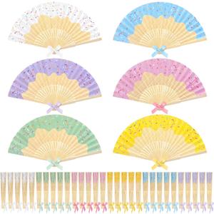 Roowest 36 Pcs Ice Cream Folding Hand Fans Bulk, Pastel Party Decorations