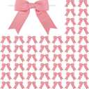 50 Pcs 3 Inches Grosgrain Ribbon Twist Tie Bows Dusty Rose Pretied Premade Craft Bows for Treat Bags Gift Wrapping Basket Wedding Baby Shower Brithday Christmas Party (Dusty Rose)