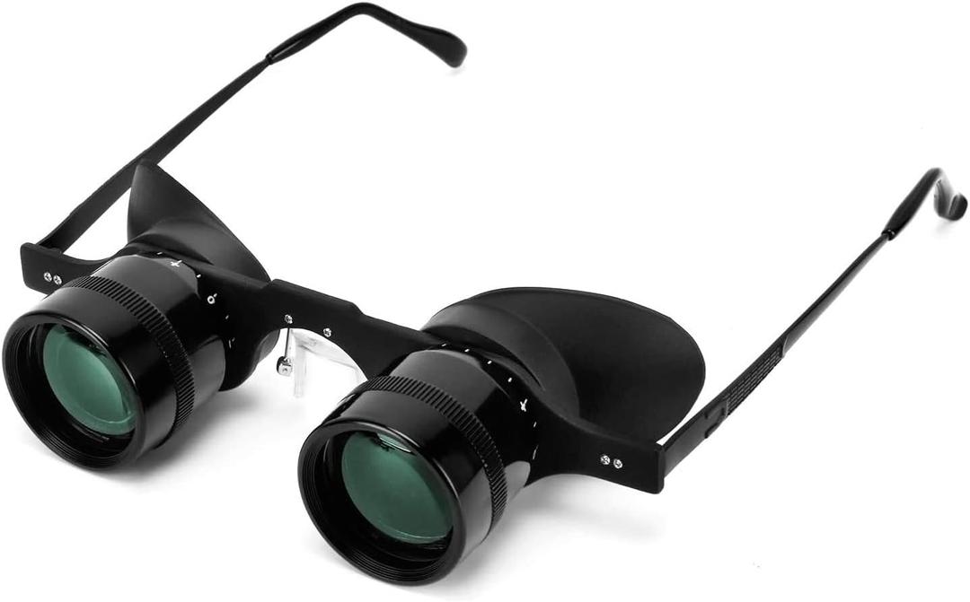 Professional Hands-Free Binocular Glasses for Fishing, Bird Watching, Sports, Concerts, Theater, Opera, TV, Sight Seeing, Hands-Free Opera Glasses for Adults (Green Film Optics)-Upgraded