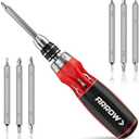 ARROW Ratcheting Screwdriver, 12-IN-1 Multi Bit Ratchet Screwdriver set, Premium S2 Steel Screw Drivers, Innovated Bits Quick-Load Mechanism, with Phillips, Slotted, Torx, Square Bits Stored in Handle, Missing detail