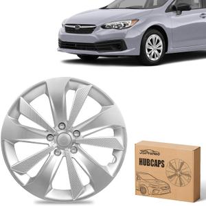 Hubcap Wheel Hub Cover for Subaru Impreza 2017-2023 Accessories, OEM Style Replacement Part Hub Cap Lossless Installation Wheel Cap for Subaru Impreza 28811FL010, Chrome Plated Silvery 16 Inch 1PC