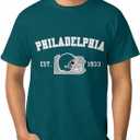 Men's Football Shirts Short Sleeve City Map Helmet T-Shirt Team Color Game Day Apparel Fans Gift S-2XL (S)