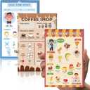 3 PCs Kids Pretend Play Notepads Playtime Notepads Variety 4X6 Inch Coffee Shop Play Pad Restaurant Pretend Play Menus Pretend Doctor Visit Notepad Role Play Game Accessories for Toddlers Children