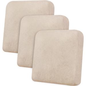 Couch Cushion Covers Leather Look Sofa Covers for 3 Cushion Couch Individual Seat Cushion Covers Stretch Slipcovers Sets Furniture Protector, Pets Friendly(3PCS Sofa Cushion Covers, Ivory)
