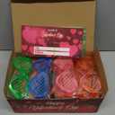 SpringFlower Valentines Day Cards, Valentines Greeting Card with Light Up Glasses,Classroom Valentines Exchange Gifts Valentines Party Favors School Classroom Valentine's Prizes