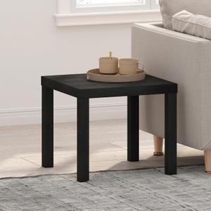 Furinno Classic Side Table, Square Modern End Table with 1.8 Thick Tabletop, Simple Night Stand, Bedside Table, Toolless Assembly, for Living Room, Bedroom, Classic Black, 1-Pack, 20" Wide