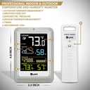 Indoor Outdoor Thermometer Wireless Weather Stations, with 330ft Range Sensor and Adjustable Brightness Inside Outside Temperature Humidity Monitor (Colorful)