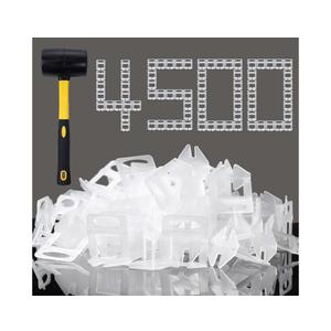 Tile Leveling System Clips 1/8" 4500 Piece Tile Spacers Clips and 16 oz Rubber Mallet Hammer .Tile Tools Set for Professional Ceramic and Stone Installation