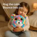 GWUNNIES Plush Bouncy Ball for Kids  9-inch Inflatable Sensory Toddler Toy with Animal Cover & Air Pump  Indoor & Outdoor Play for Ages 3+, Ideal Gift for Boys & Girls, Frizzy Hugpal
