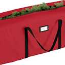 Christmas Tree Storage Bag with Wheels - Canvas Duffel for 12-Foot Fake Trees and Protecting Holiday Decorations and Inflatables by Elf Stor (Red)