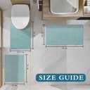 YIHOUSE Blue Bathroom Rug Sets 3 Piece, Bathroom Mat Quick Dry, Thin Bath Rug Set,Absorbent Bath Mat for Bathroom Non Slip Washable for Toilet and Floor