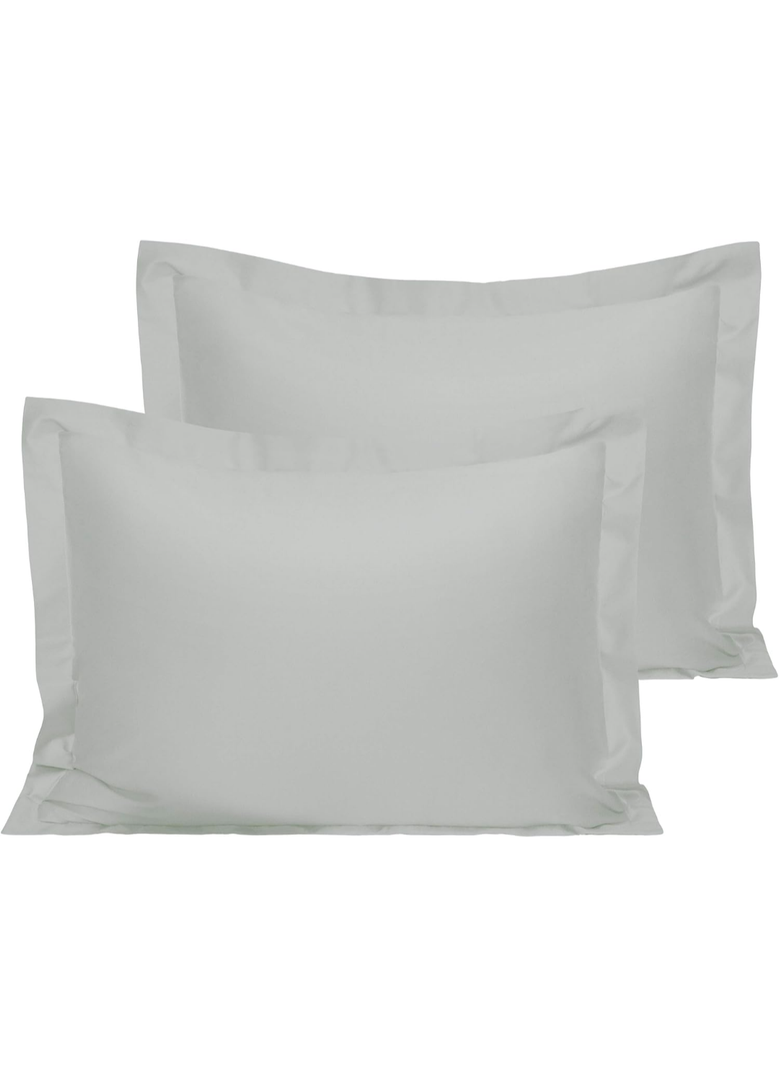NTBAY Cotton Standard Pillow Shams - 500 Thread Count Egyptian Cotton Full/Queen Sham Covers, 2 Pack Super Soft and Breathable Inches Oxford Pillowcases, Light Grey