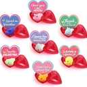28 Pack Valentines Day Gifts for Kids, Mochi Squishies Party Favor Set with Valentines Greeting Cards and Filled Hearts, Valentine's Day School Prize Party Favor, Classroom Exchange Gift Set