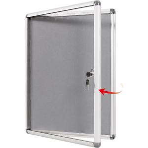 SWANCROWN Fabric Bulletin Board Enclosed Wall-Mounted Display Case for Office Classroom Home,26x20inch(4xA4) (Gray Felt) SWANCROWN Fabric Bulletin Board Enclosed Wall-Mounted Display Case for Office Classroom Home,26x20inch(4xA4) (Gray Felt)