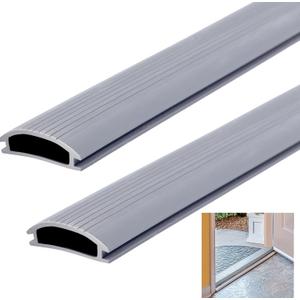2 Pcs 36 Inch Vinyl Replacement Insert for Adjustable Height Aluminum Thresholds with Seals 1-5/16 x 3/8 Vinyl Replacement Insert for Front Under Door Weather Stripping Seal Exterior (Gray)