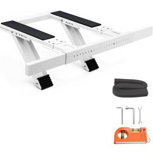 Window AC Support Bracket, No-Drill No-Tool Air Conditioner Support Bracket Adjustable Wall Mount, Heavy Duty Steel Holds Up to 300lbs, Fits Single Or Double Hung Windows, White