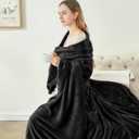 BEDELITE Fleece Blanket Black Throw Blankets for Couch & Bed, Luxury Plush Cozy Fuzzy Blanket 50x60 inches, Super Soft Warm Lightweight Throw Blanket for Travel Camping