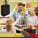 Windyun 200 Pcs Reusable Tote Bag Bulk 8 x 4 x 10 Inch Non Woven Shopping Bag with Handle Reusable Grocery Gift Tote (Black)