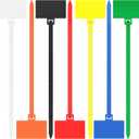 200 Pcs 6 inch Nylon Cable with Label Tags Marker Ties,Self-Locking Plastic Nylon Cable Ties Multicolor,Cords Straps Wire Zip Ties with Mark Tags Power Marking Label, 6 Inch(40lb)