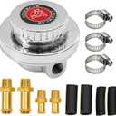 Adjustable Carb Fuel Pressure Regulator Kit Universal Manual 1-5 Psi Fuel Pump Pressure Regulator FPR for Carburetor Engine with 8mm 10mm adapters