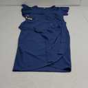 oten Women's 2025 Elegant Ruffle Sleeve Ruched Waist Flowy A Line High Low Midi Cocktail Party Dress L Navy Blue