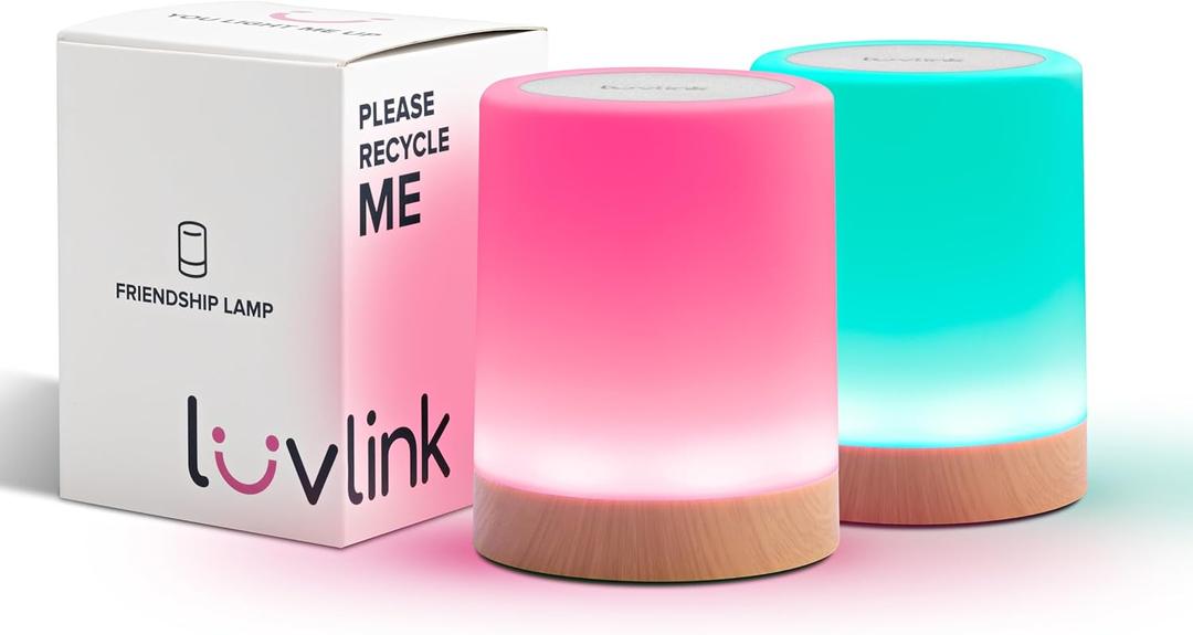LuvLink Friendship Lamp v2.0 - Extended Wifi Range - Simple Bluetooth Setup (Set of Two)