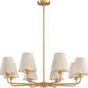 KAISITE Modern Gold Chandelier 8-Light Farmhouse Chandelier for Dining Room Industrial Dining Kitchen Light Fixture Over Table Ceiling Chandelier for Bedroom Living Room Foyer Entryway