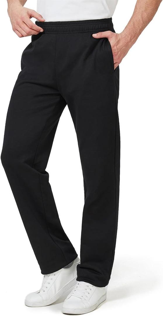 Zylioo Men's Extra Long Sweatpants with Pockets Fits Over 6ft Open Bottom Joggers Wide Leg Athletic Pants for Tall Men, Small Extra Tall