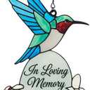 Hummingbird Suncatcher Memorial Gifts, Dog Memorial Gifts for Loss of Dog, Sympathy Gift for Loss of Loved One in Loving Memory, Bereavement Condolence Pet Loss Sympathy Gift Glass Hummingbird