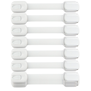 Child Safety Strap Locks (10 Pack) Baby Locks for Cabinets and Drawers, Toilet, Fridge & More. 3M Adhesive Pads. Easy Installation, No Drilling Required, White