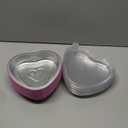Patelai 25 Sets Valentine's Day Large Foil Heart Shaped Cake Pans with Lid 22.7 oz Aluminum Heart Baking Cups Pan Dessert Baking Cups for Mother's Day Wedding Graduation Party Supplies(Pink)