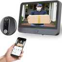 WiFi Video Doorbell for Apartment,Peephole Camera with 4.3" LCD Display,1080P, 120 Wide Angle, Night Vision,Motion Detection,2-Way Audio,Digital Peephole veiwer,Smart Life App Compatible