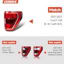 Tail Lights Compatible with 2021-2023 Ford F150 XL/STX/XLT/TREMOR Rear Taillight with Bulb and Wiring Harness Halogen Tail Light Assembly OE: ML3Z13404C ML3Z13404B Right Passenger Side & Blindspot