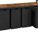 HOOBRO Laundry Sorter 4 Sections, Laundry Hamper with Wheels, 4 10.5 Gal (40 L), Rolling Laundry Basket, Pull-Out and Removable Oxford Fabric Bags, Rustic Brown and Black BF04XY01