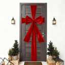 23.6 x 31.5 Inch Extra Large Red Velvet Christmas Bow with 30 ft Ribbon for Front Door Christmas Giant Wreath Cover for Tree Fireplace Indoor Outdoor Party Supplies Xmas Party Decorations