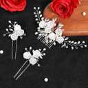 3PCS White Crystal Hair Comb