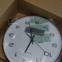 TIMESS Wall Clock, 14" Large Dial Non-Ticking Silent Battery Operated Analog with LCD Display for Perpetual Calendar and F° Temperature, Ideal Modern Home, Bedroom, Office Decor (Black)