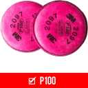 3M Performance P100 Particulate + Odor Filters, 2 pairs, NIOSH-APPROVED P100, 99.97% Filtration Efficiency Against Solids & Liquid Aerosols, For Use With 3M 6000, 6500 & 7500 Series (2097P2-DC)